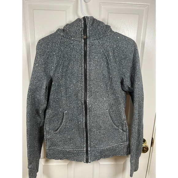 lululemon athletica Tops - Lululemon Scuba Hoodie Full Zip Speckled Grey Salt and Pepper Size 8 (IN#57)